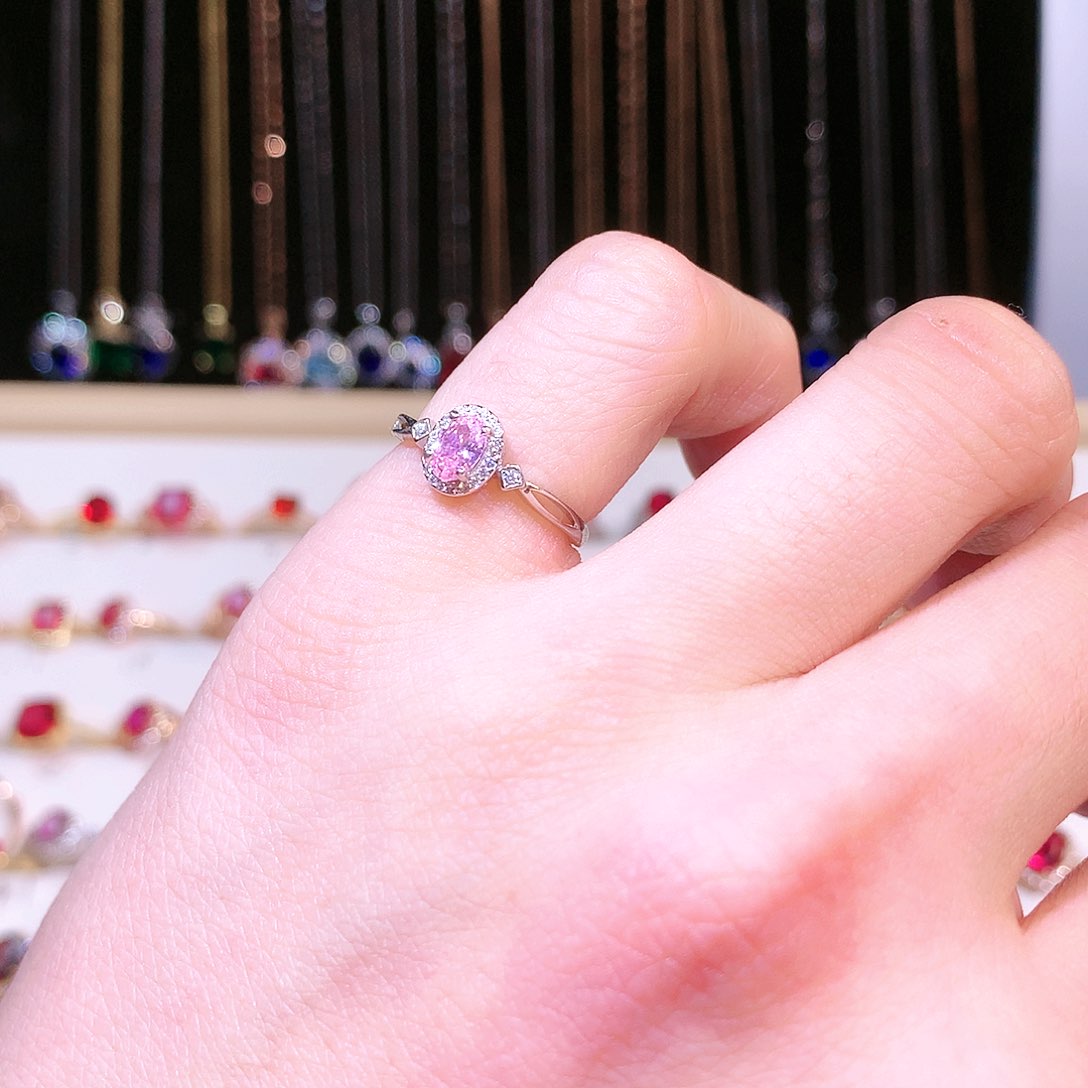 蓝宝石戒指银S925镶嵌