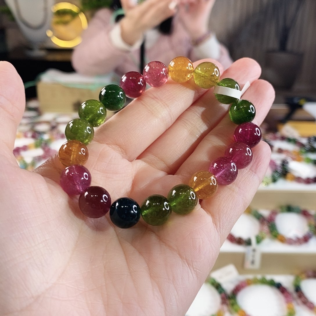 碧玺手串未镶嵌G2398单圈颜色微差