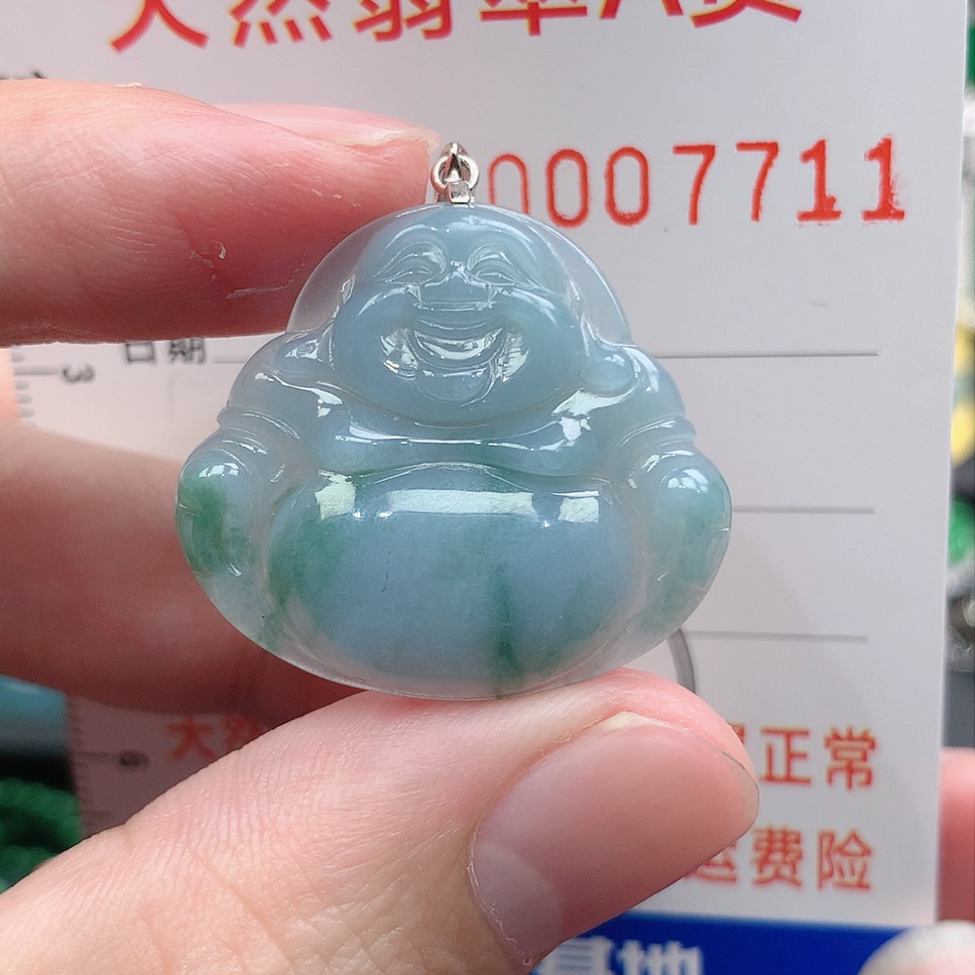 翡翠吊坠(不含链)银S925镶嵌