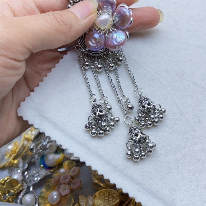 淡水珍珠胸饰银S925镶嵌嘤*