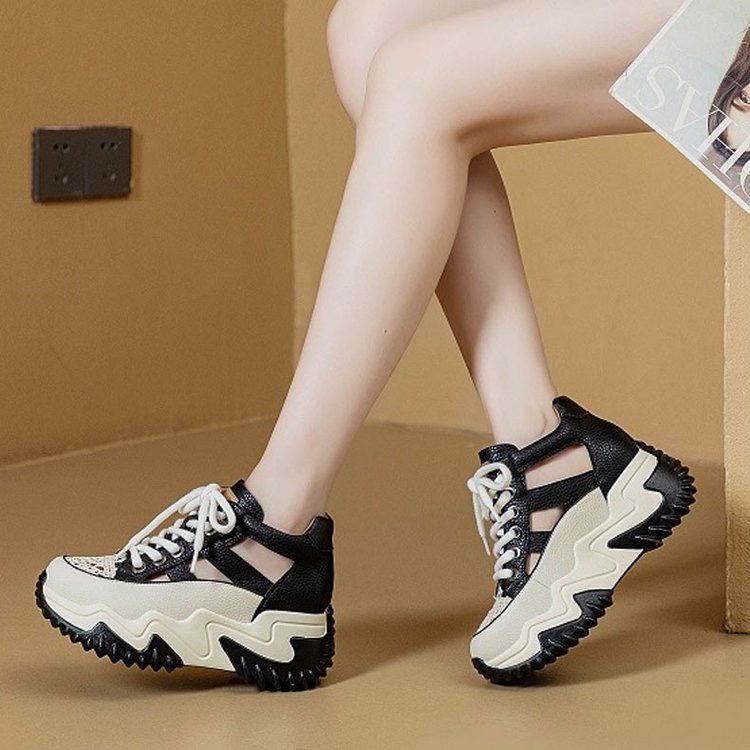 【运费险】女鞋镂空凉鞋女2025夏季新款百搭厚底透气运动休闲鞋潮鞋