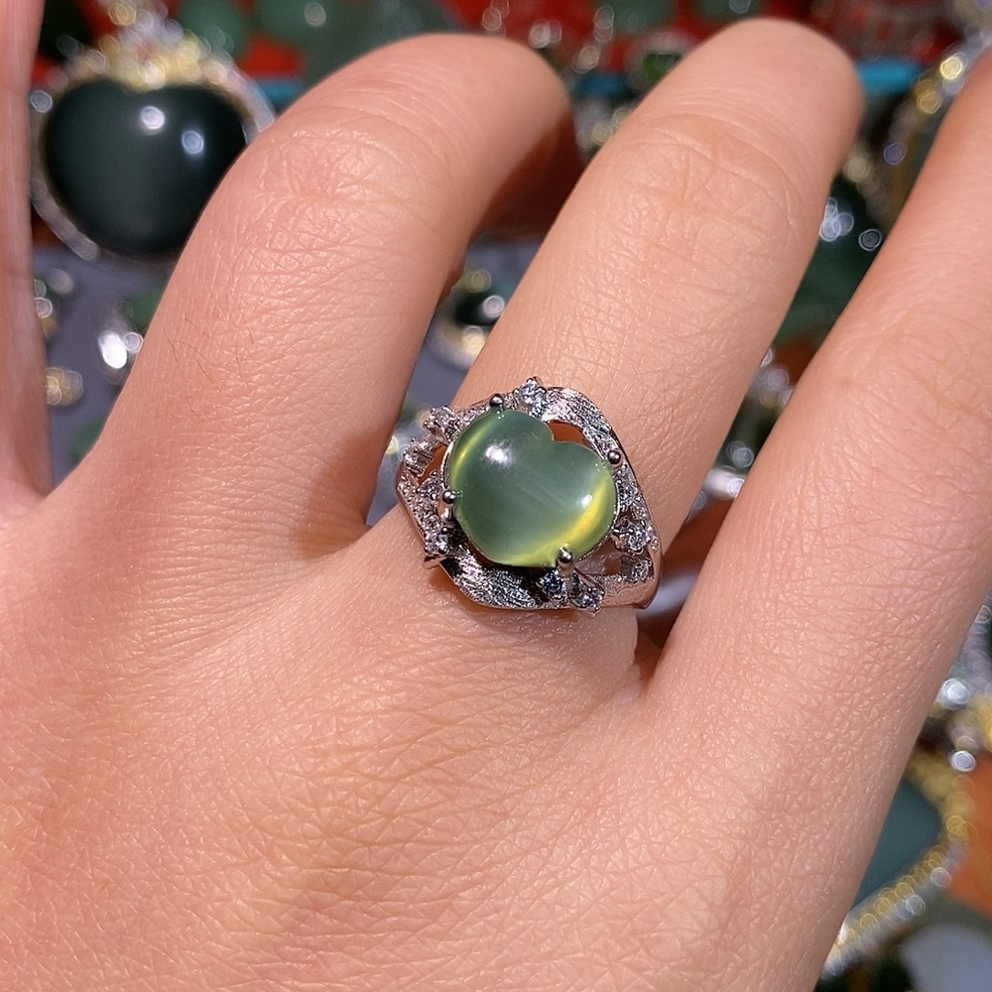 和田玉（碧玉）银S925镶嵌颈饰