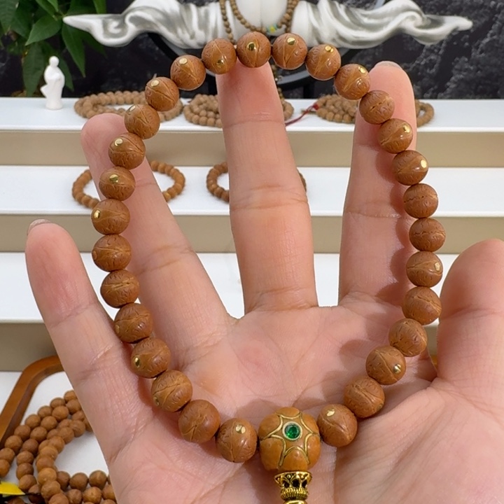 手串凤眼菩提梵品精工镶嵌铜钉手持
