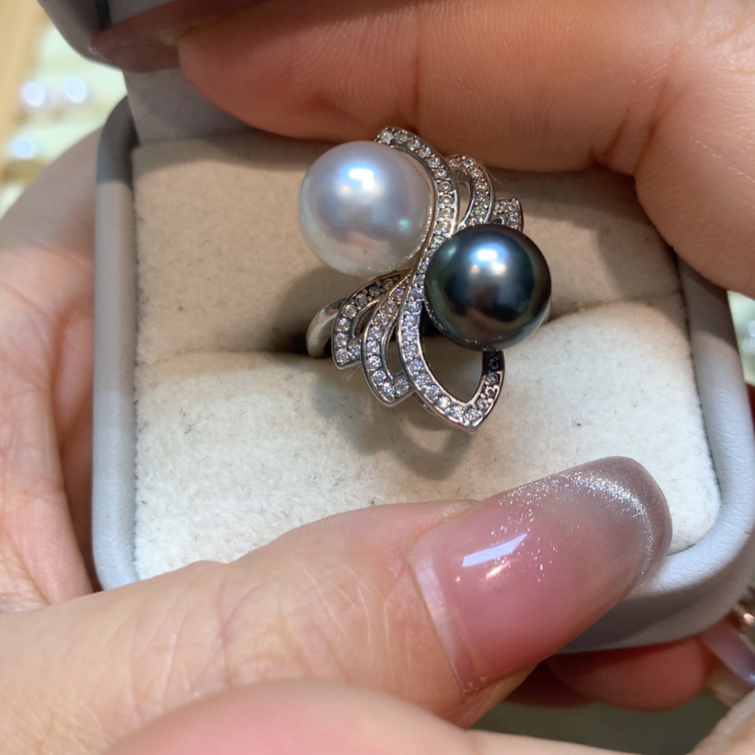 海水珍珠戒指银S925镶嵌
