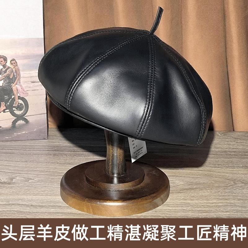 八角帽休闲法式复古八角女黑色鸭舌帽贝雷帽秋冬帽子