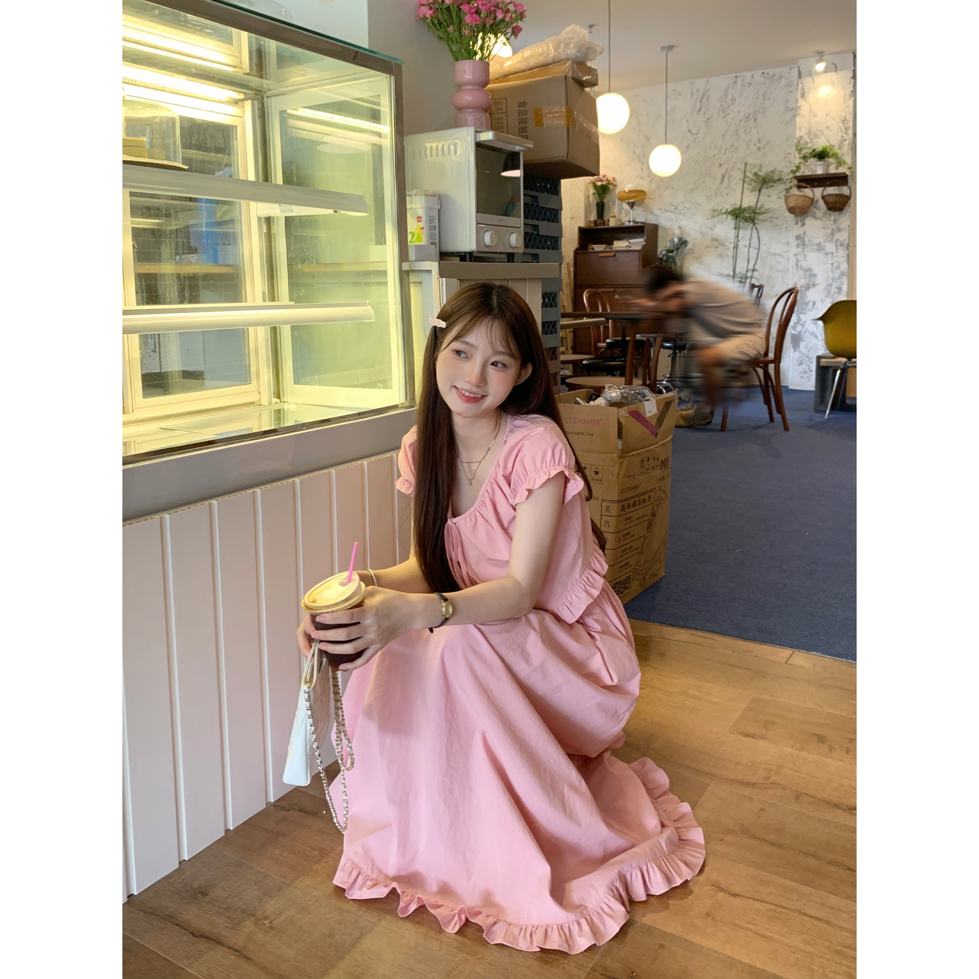 切糕自制【芝士桃桃】小个子夏季女气质慵懒感时尚甜美通勤休闲套装