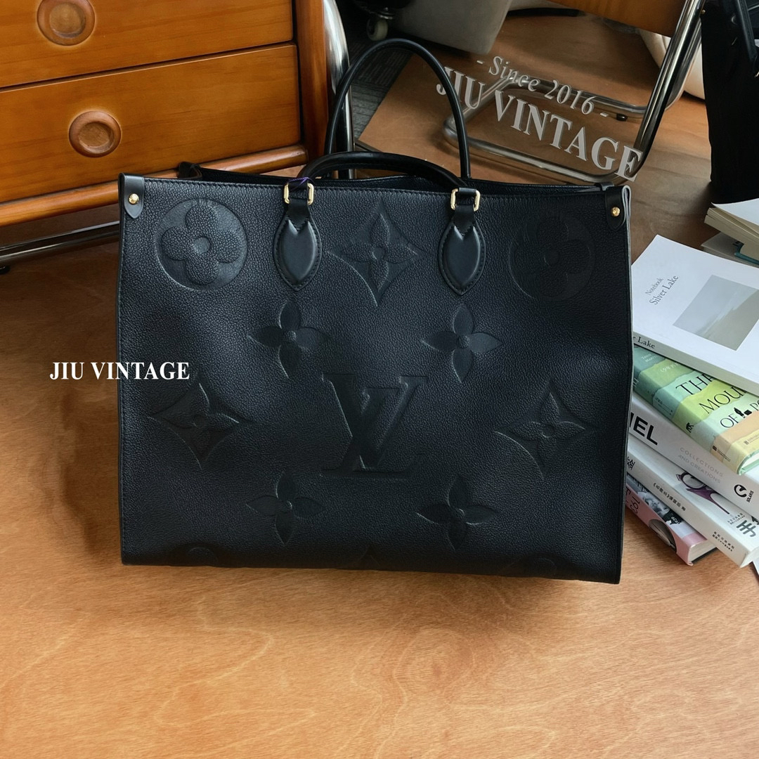 99新 LouisVuitton/路易威登 大号onthego黑色托特包BJM11-0474