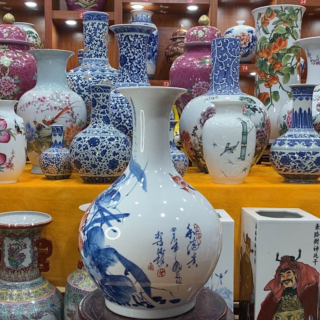 摆件切景德镇陶瓷赏瓶