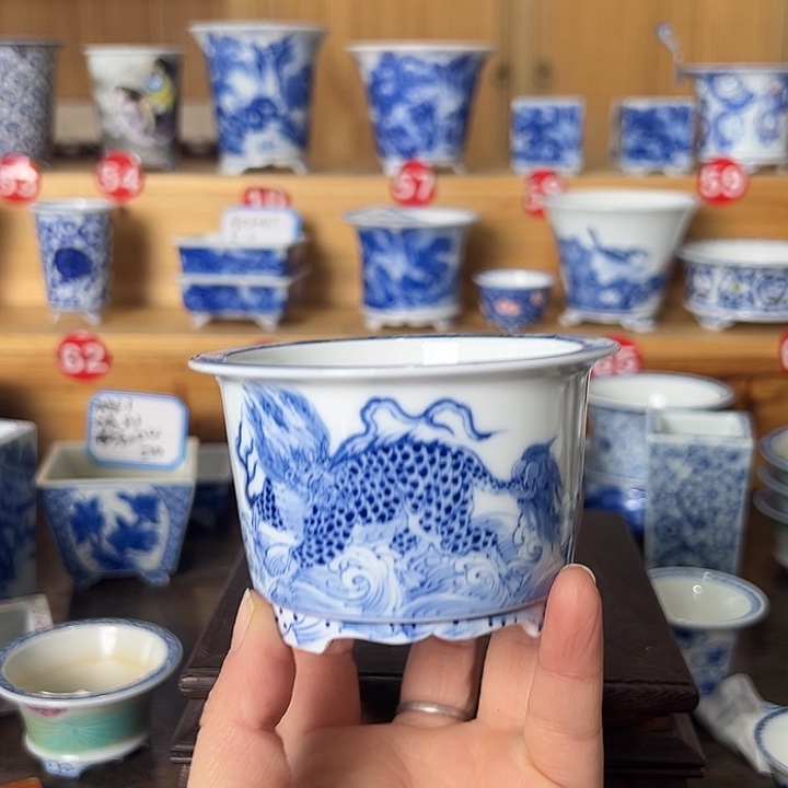 墨奈手绘陶瓷花盆