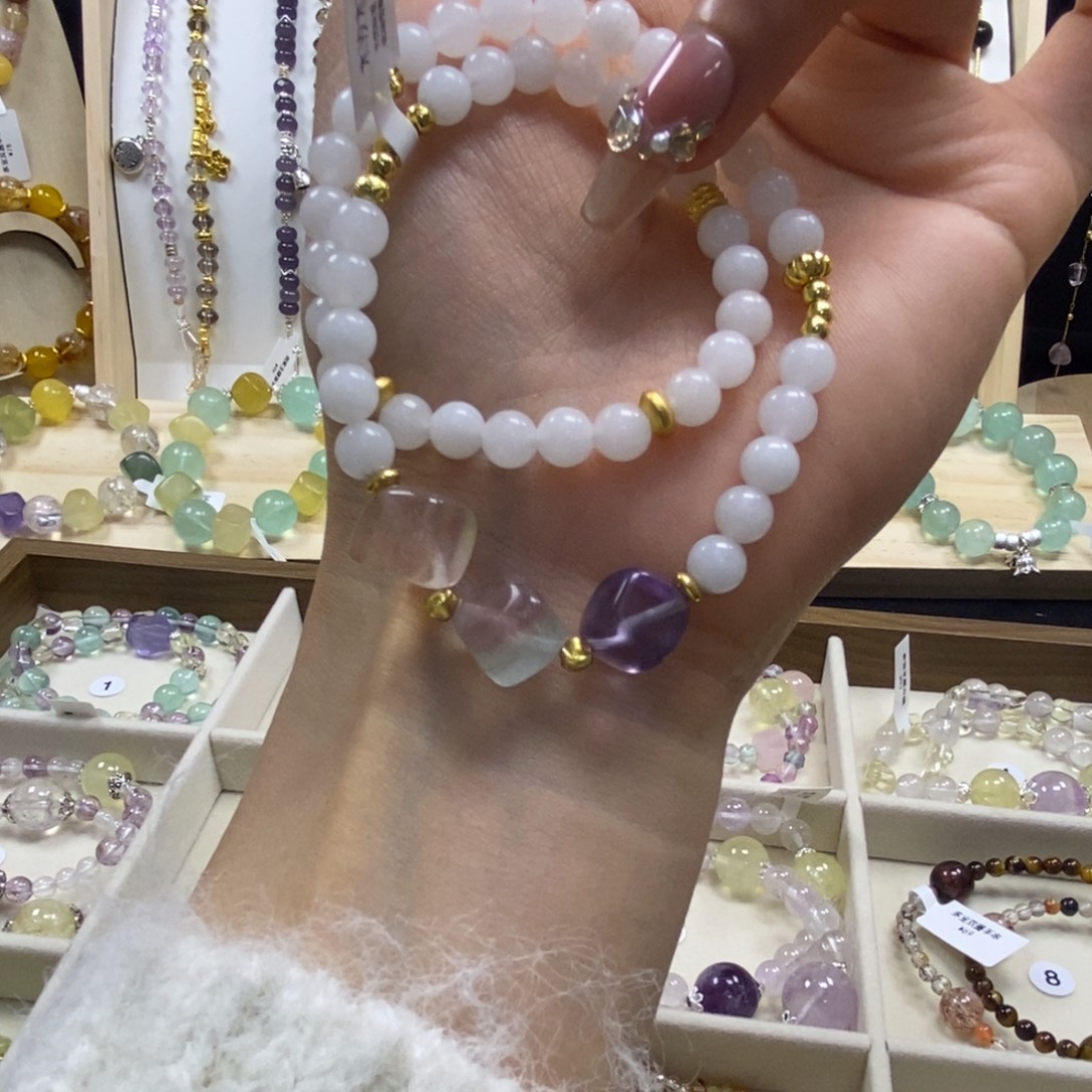 水晶18K金镶嵌手链