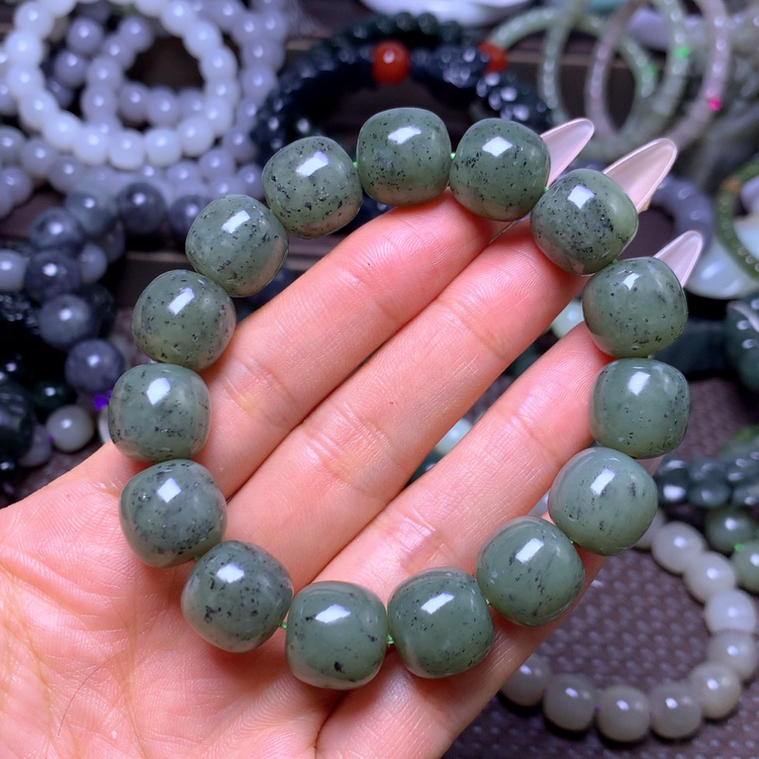 和田玉未镶嵌手串卡14