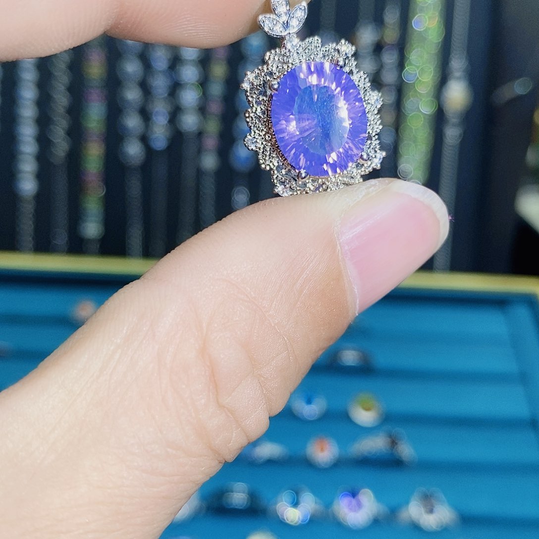 紫晶珠宝半成品银S925镶嵌