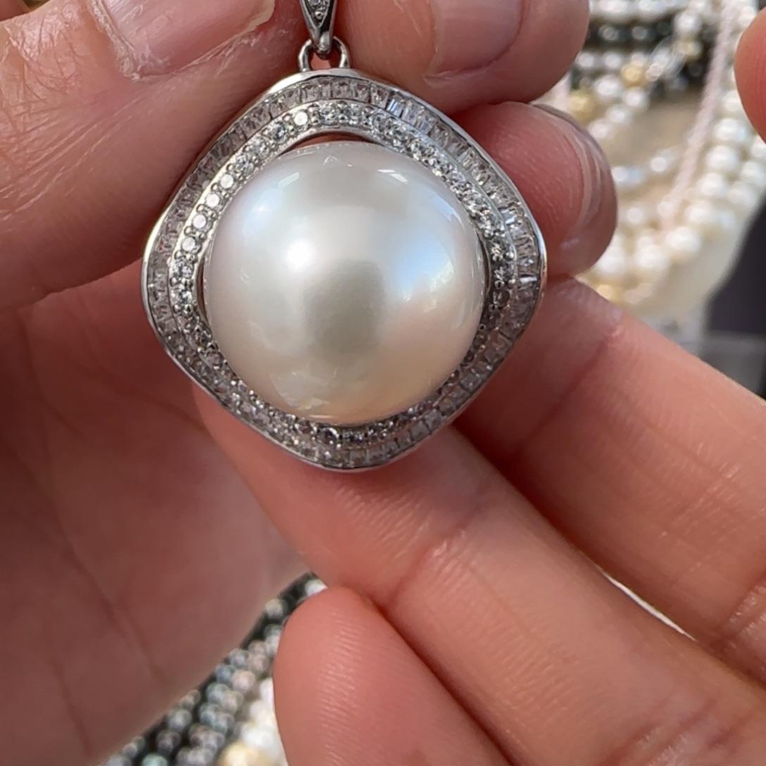 海水珍珠颈饰银S925镶嵌