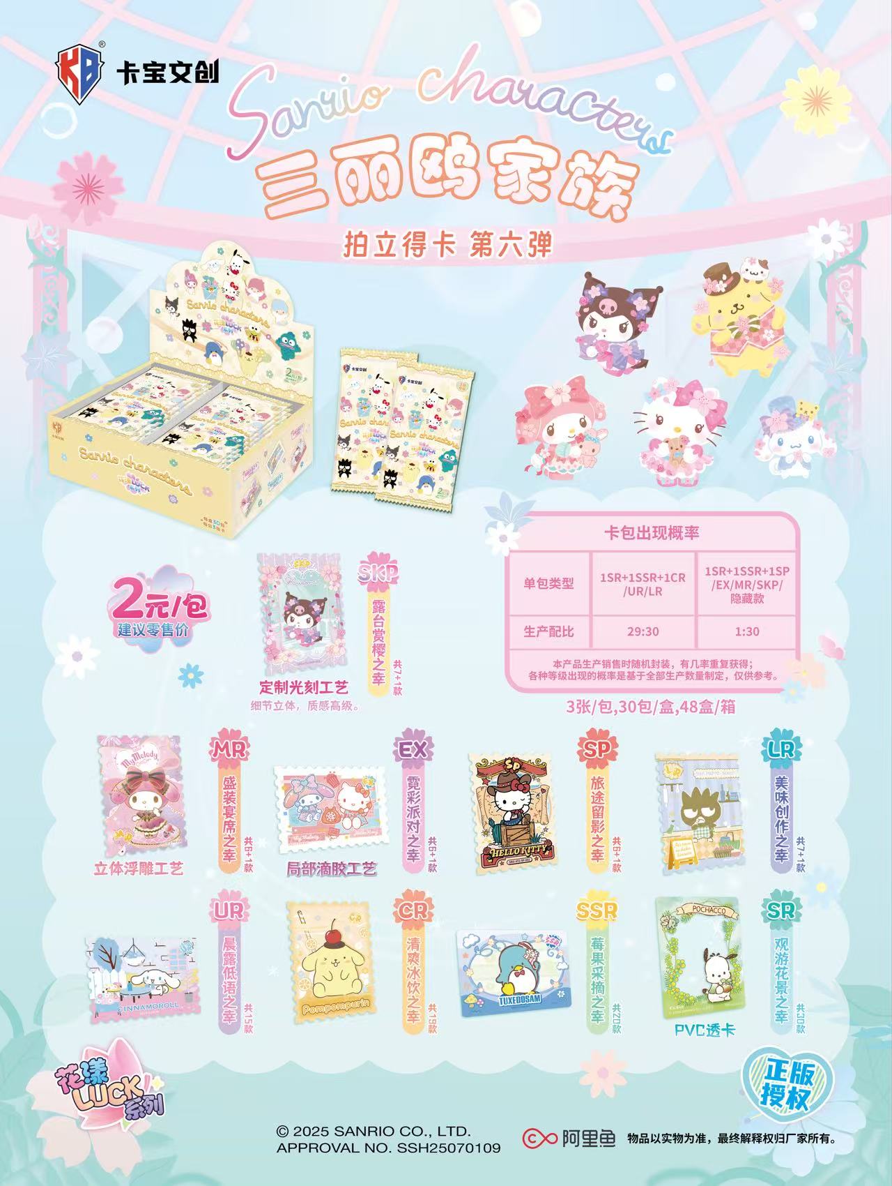 三丽鸥家族第六弹拍立得收藏卡精美值得拥有