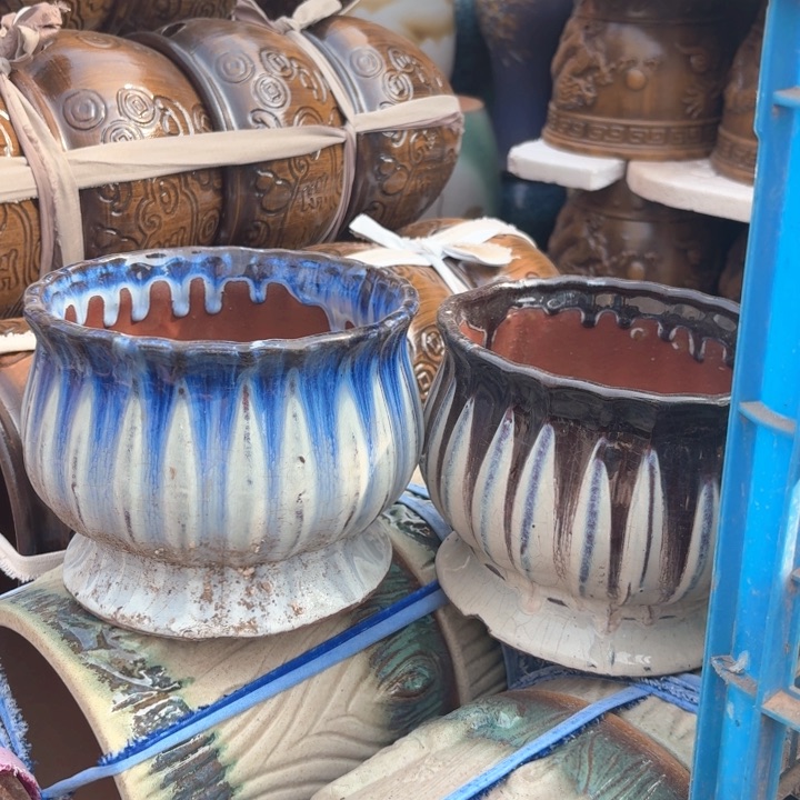 紫砂花盆微瑕清仓18/15两个