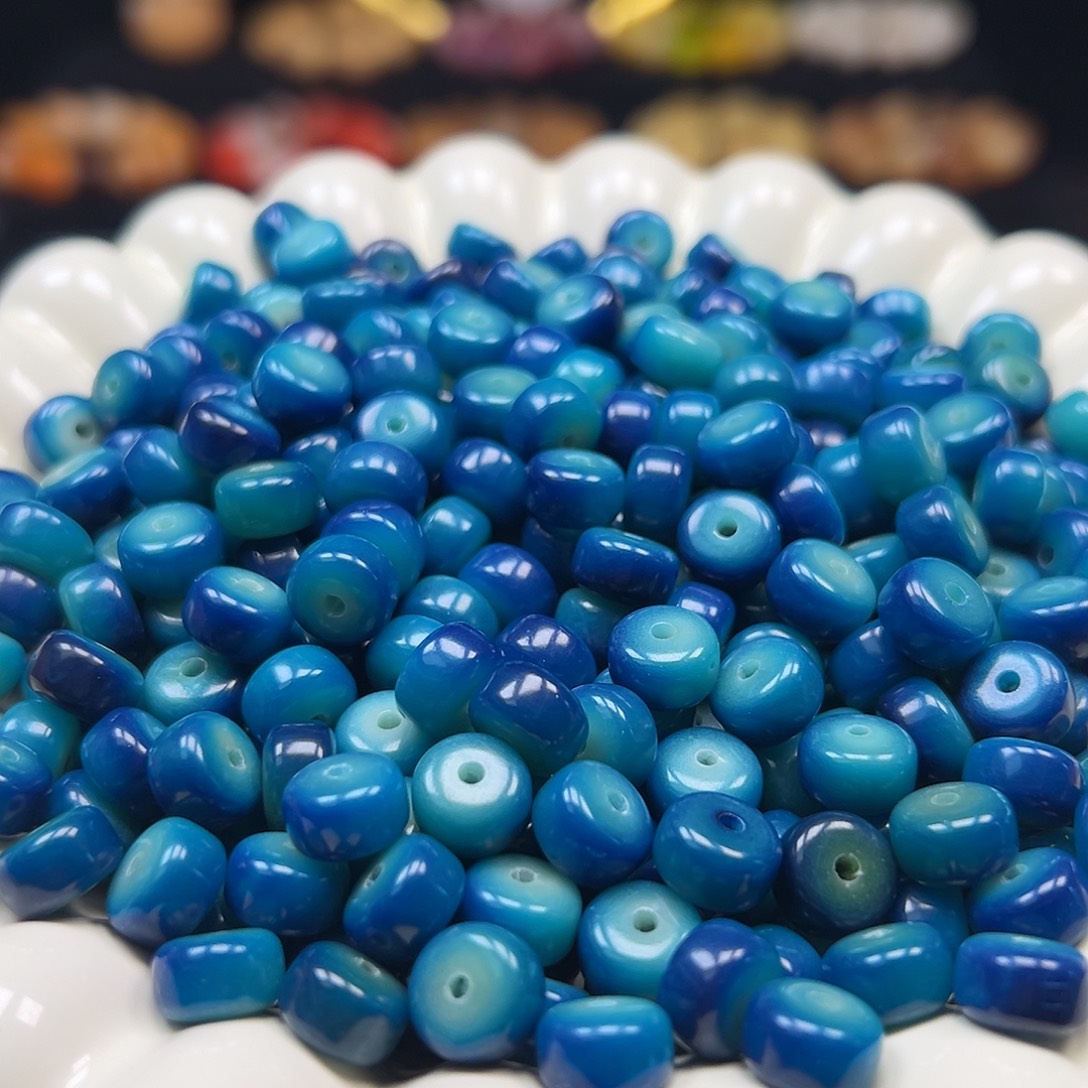 菩提根/象牙果手串卡9孔雀蓝药片500颗