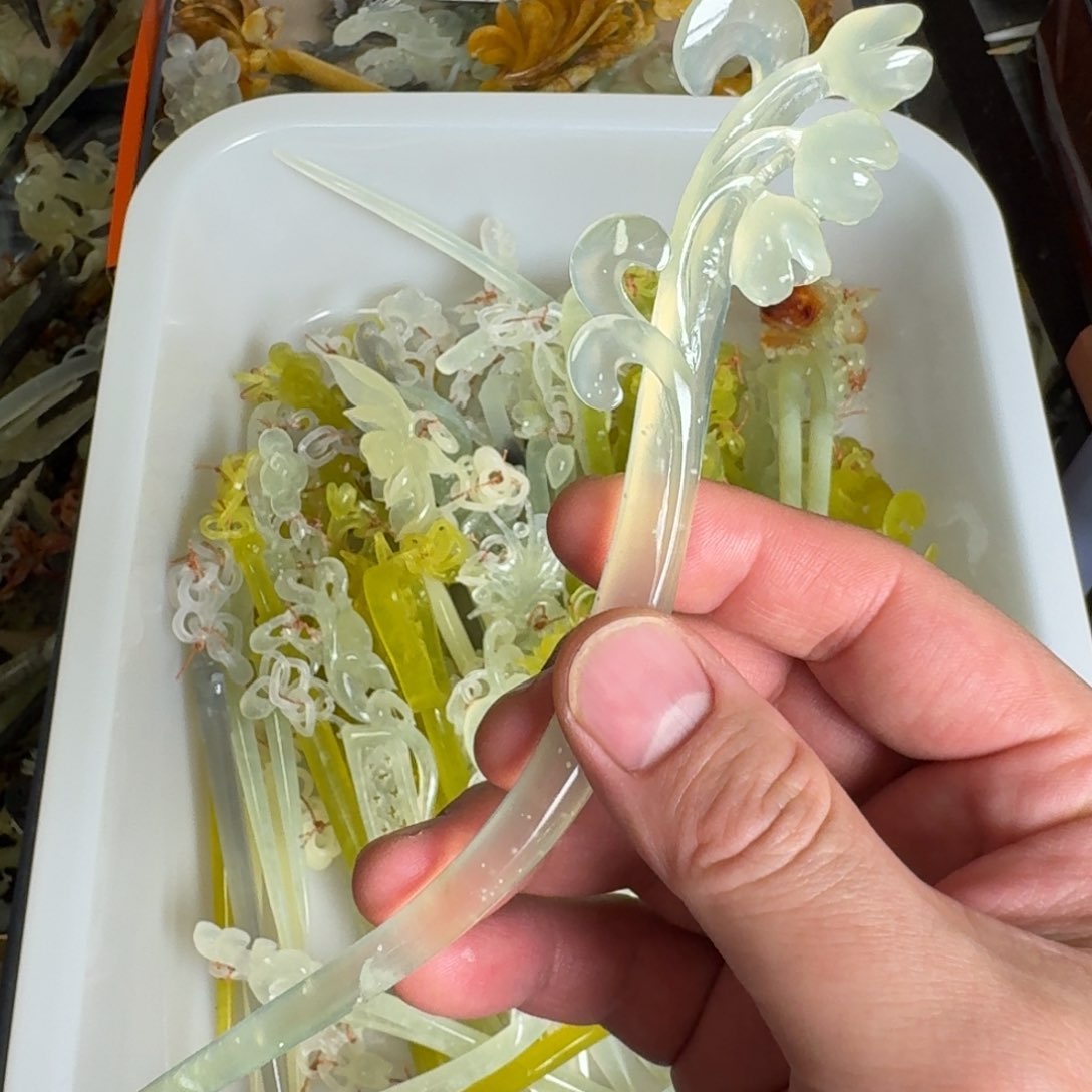 岫玉发饰未镶嵌岫玉发簪就是好看