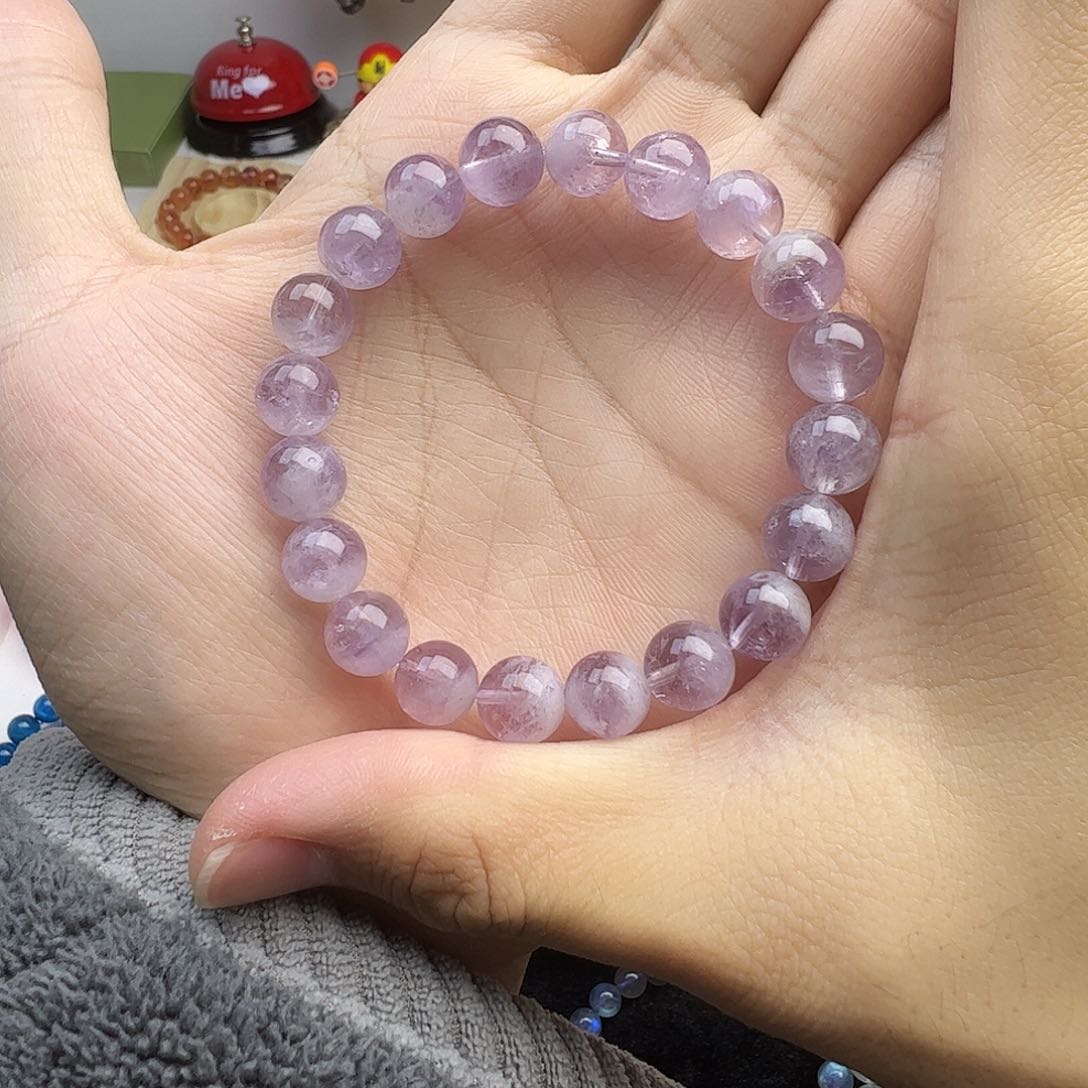 紫晶手串未镶嵌紫兔毛（薰衣草紫水）