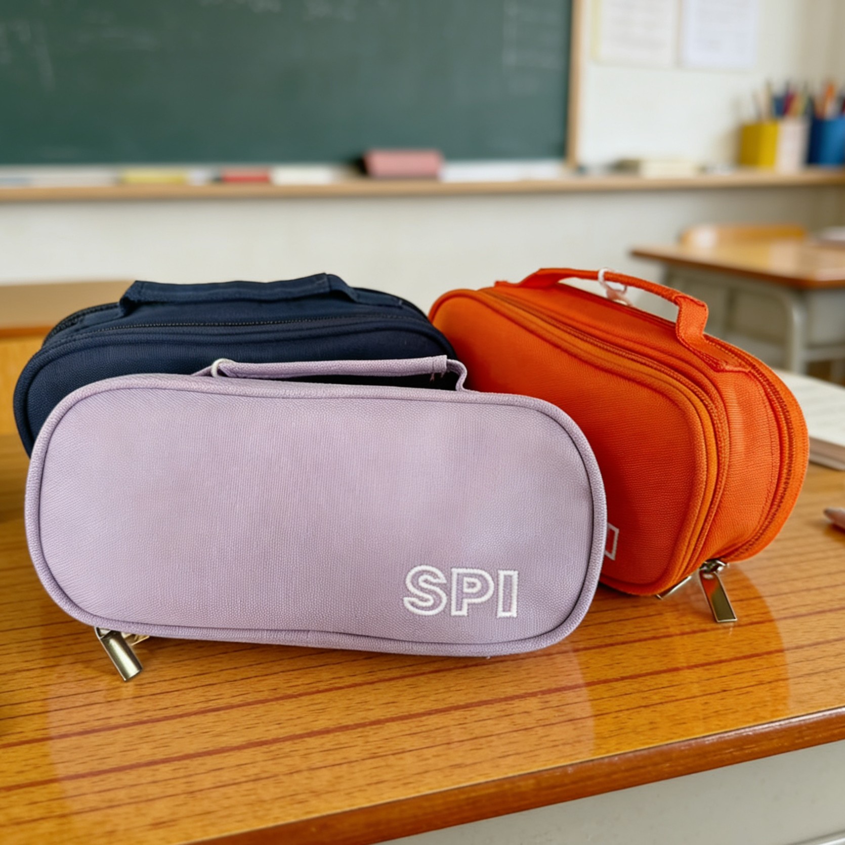 2026款香港SPI学生双层笔盒多功能化妆包
