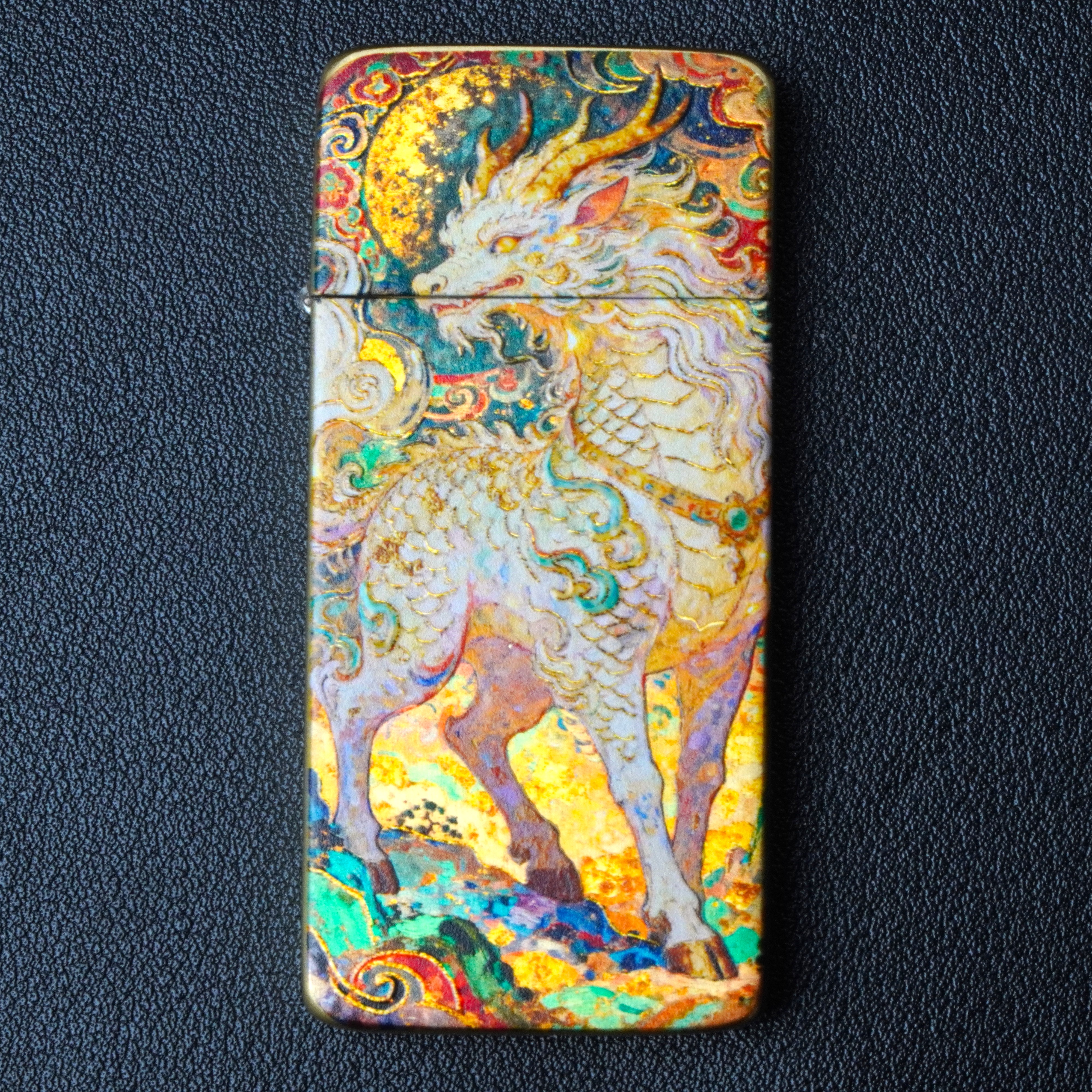 EIFFEL/埃菲尔E03祥瑞麒麟超薄防风创意打火机送男友礼物