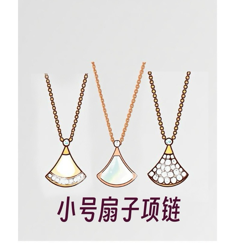 合金项链 小号扇子白贝 满钻 项链/手链 