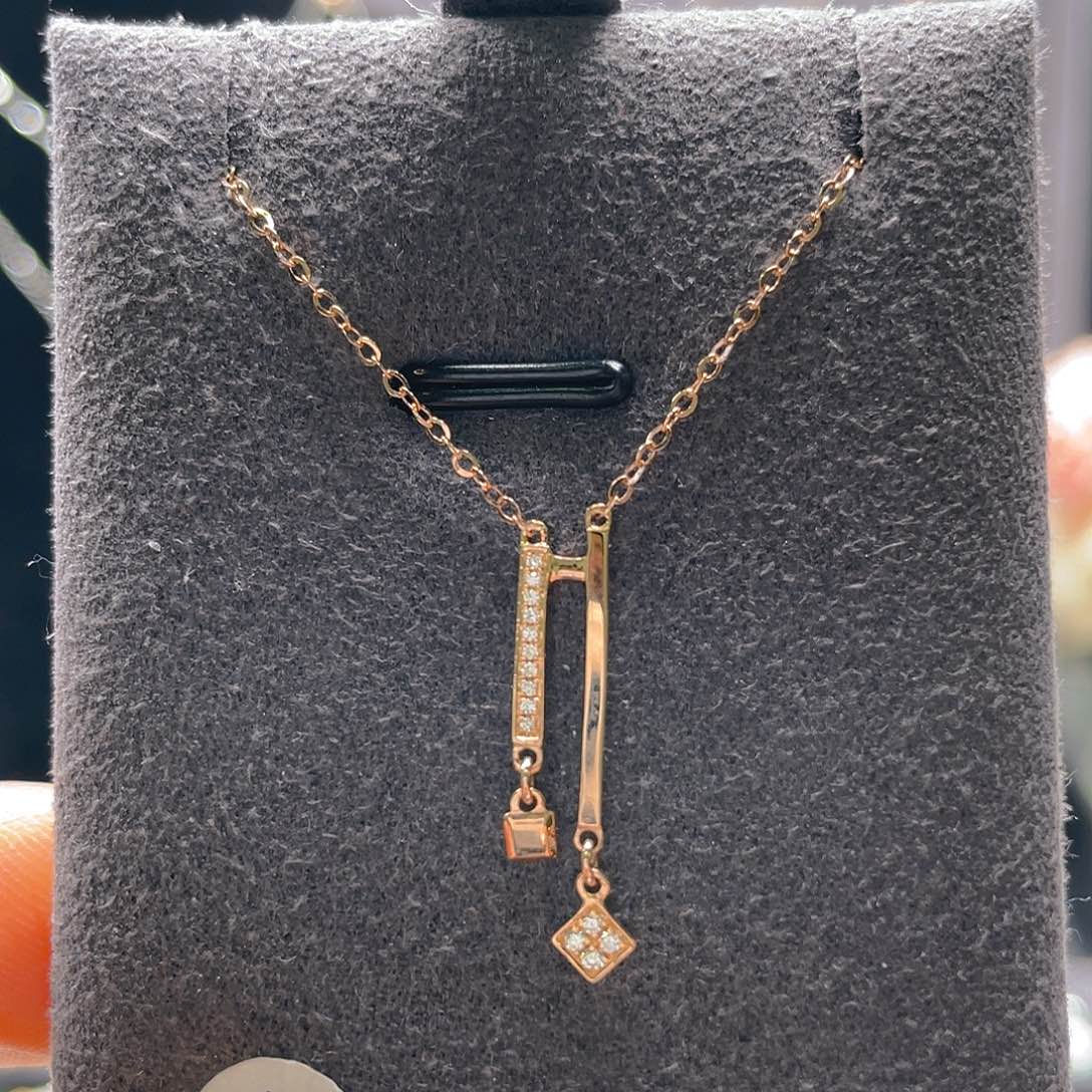 钻石项链18K金镶嵌套链