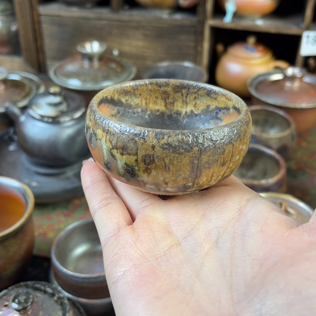 杯柴烧茶器主人杯子微瑕