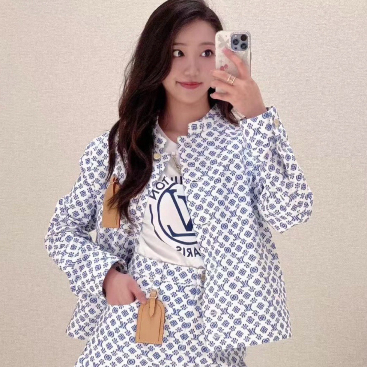 未使用 LouisVuitton/路易威登 印花牛仔外套 34码 04268 