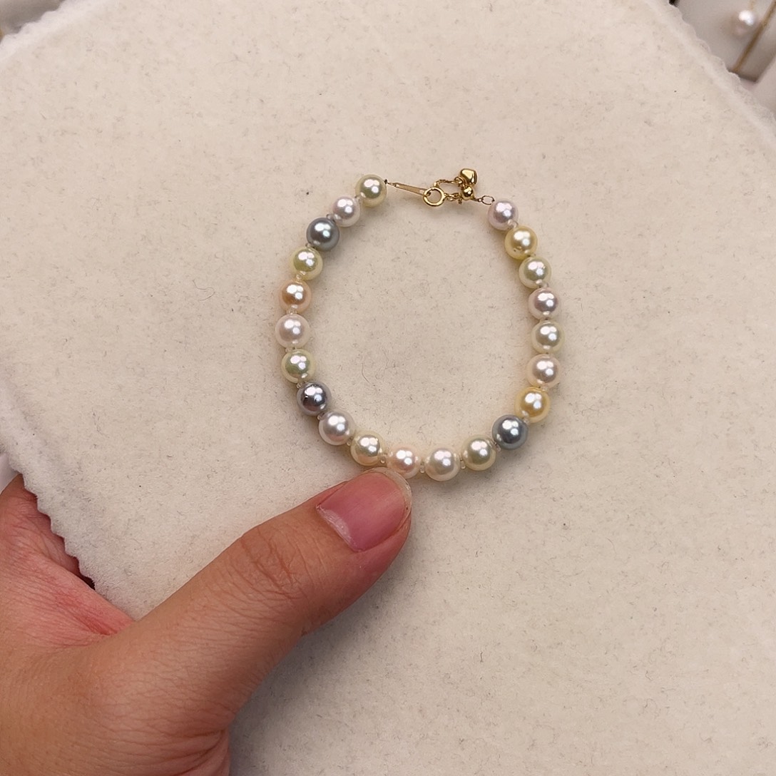 海水珍珠手绳18K金镶嵌