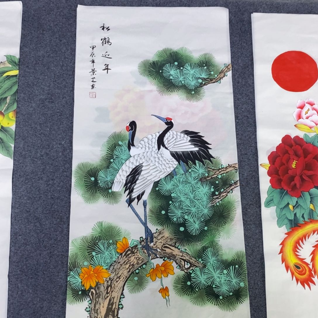 国画尺寸100✖️50三尺工笔手绘