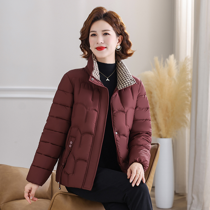 中老年女装宽松外套妈妈女式棉服宽松大加厚棉衣短款棉袄