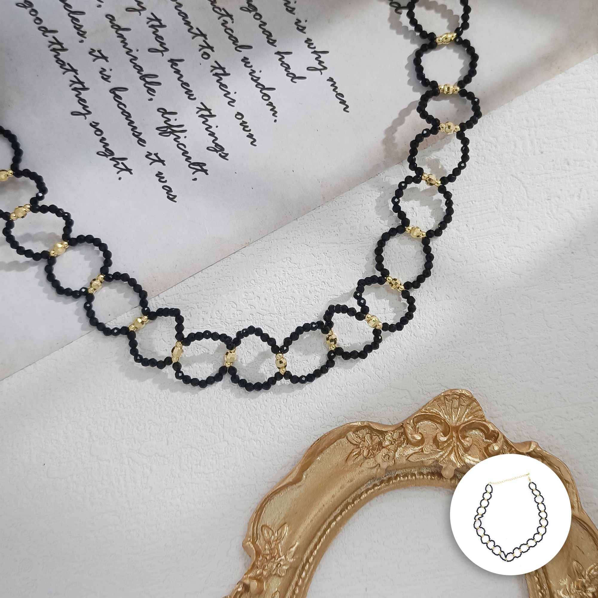 TSL-006224 黑曜石 百搭轻奢设计女款项链