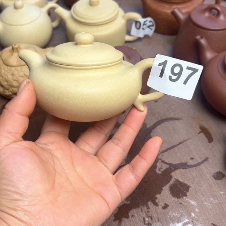 紫砂茶壶千*本绿半手工220cc瑕疵