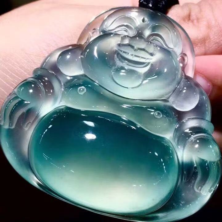 天然翡翠A货佛公吊坠