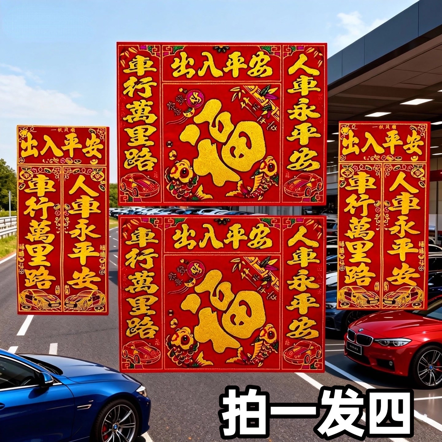 拍一发四新款磁吸车贴