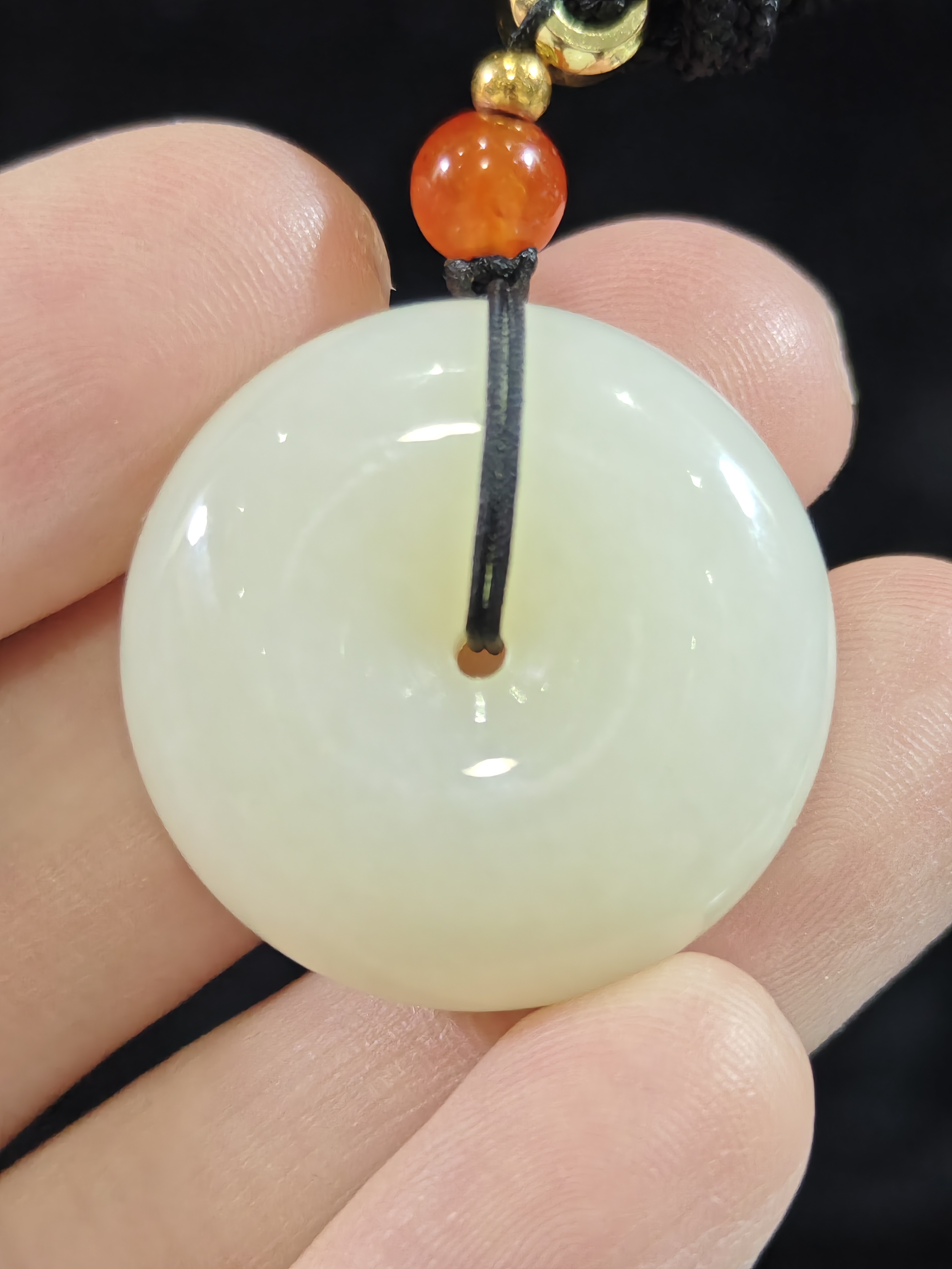 旧藏天然和田玉平安扣挂件配饰吊坠19克26*10mm