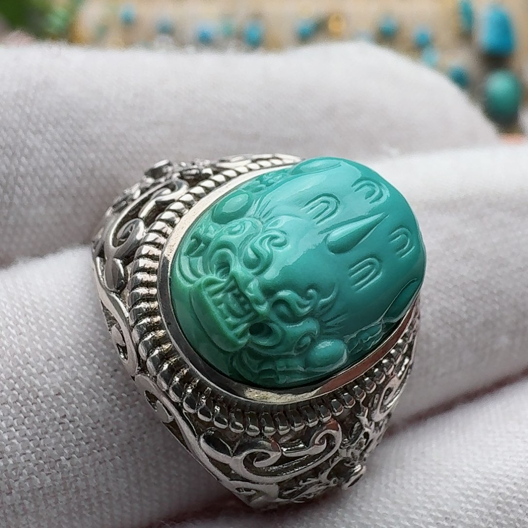 绿松石珠宝奇石银S925镶嵌