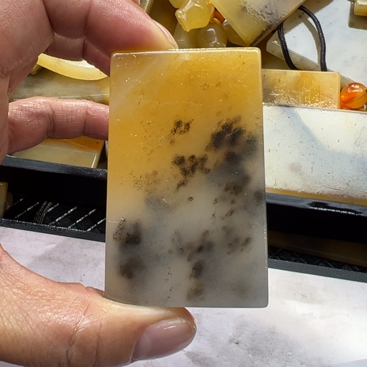 石英质玉（黄龙玉）颈饰未镶嵌