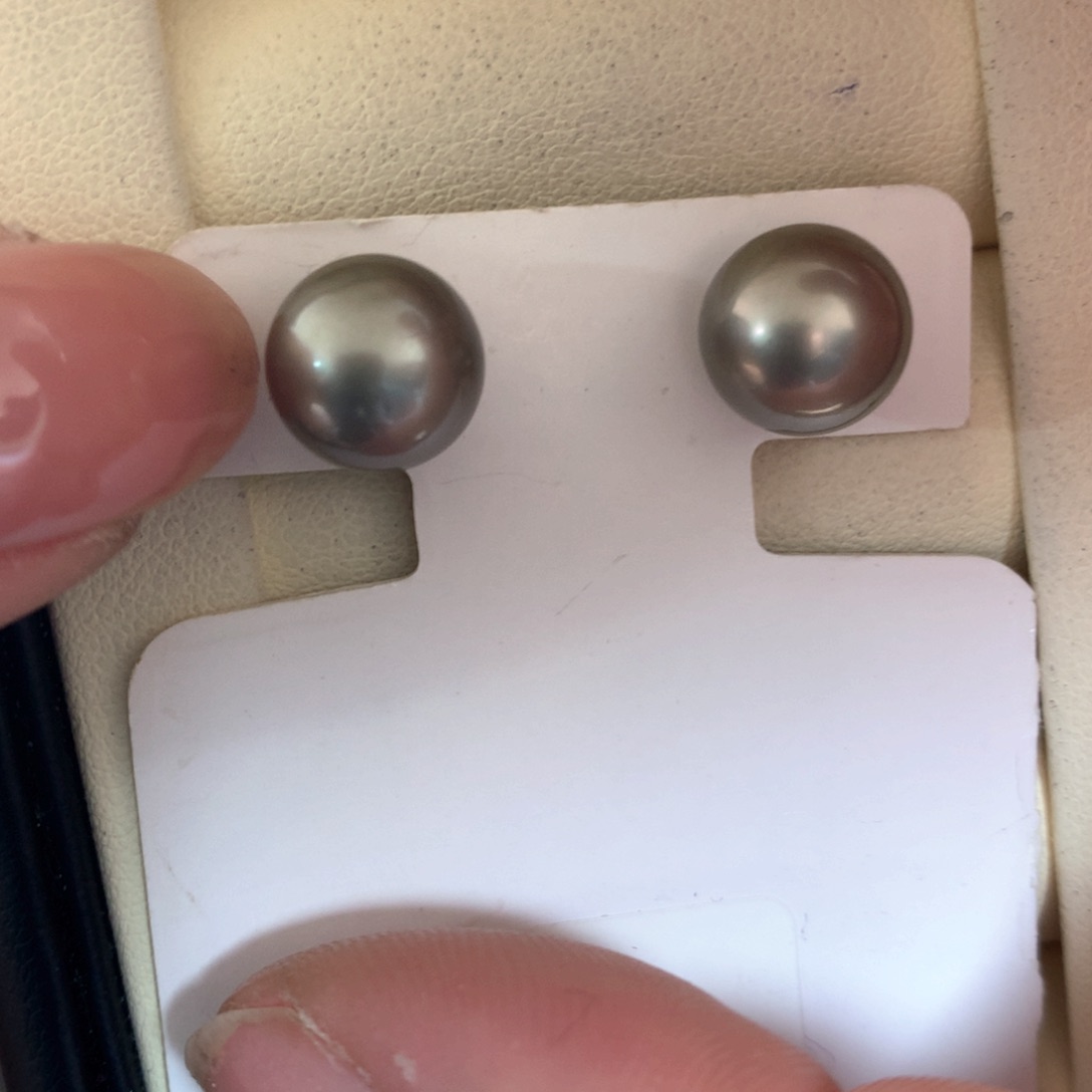 海水珍珠耳饰银S925镶嵌