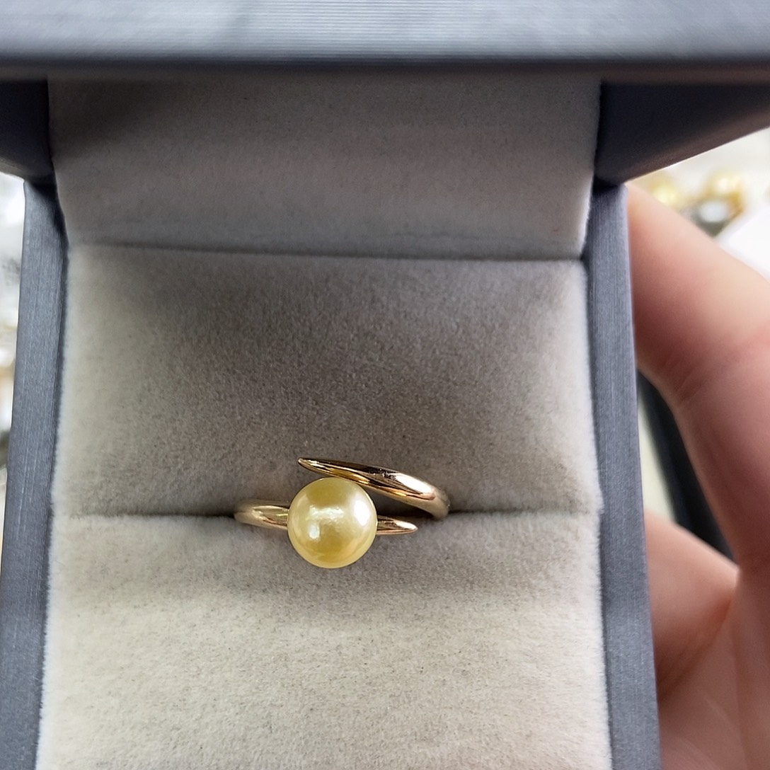 海水珍珠银S925镶嵌戒指