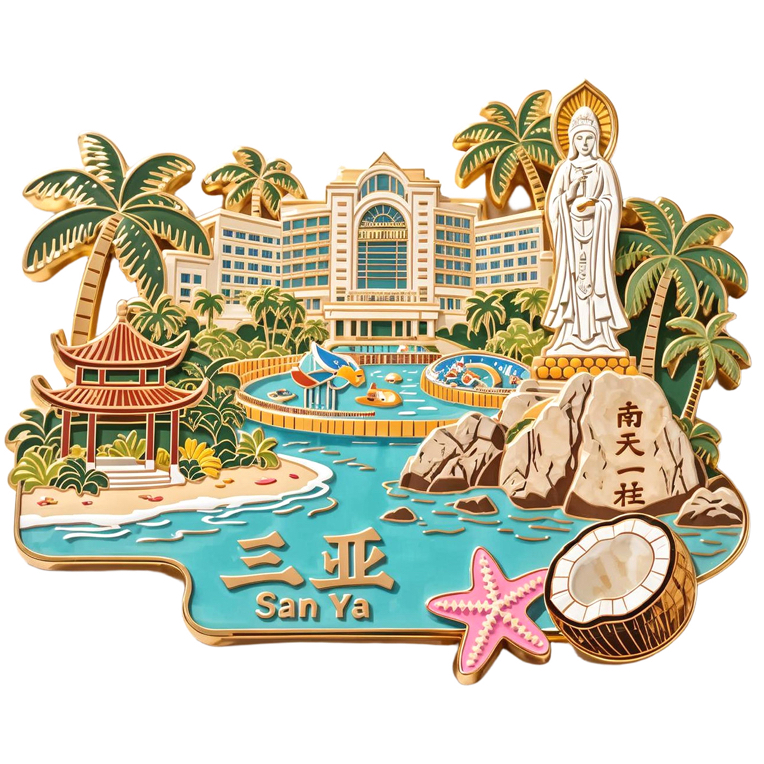 三亚海南特色旅游景点地标文创纪念品创意冰箱磁贴送朋友送同学生