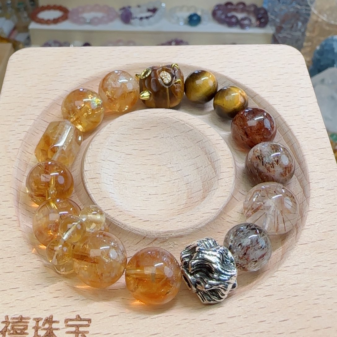 水晶手串未镶嵌超七黄