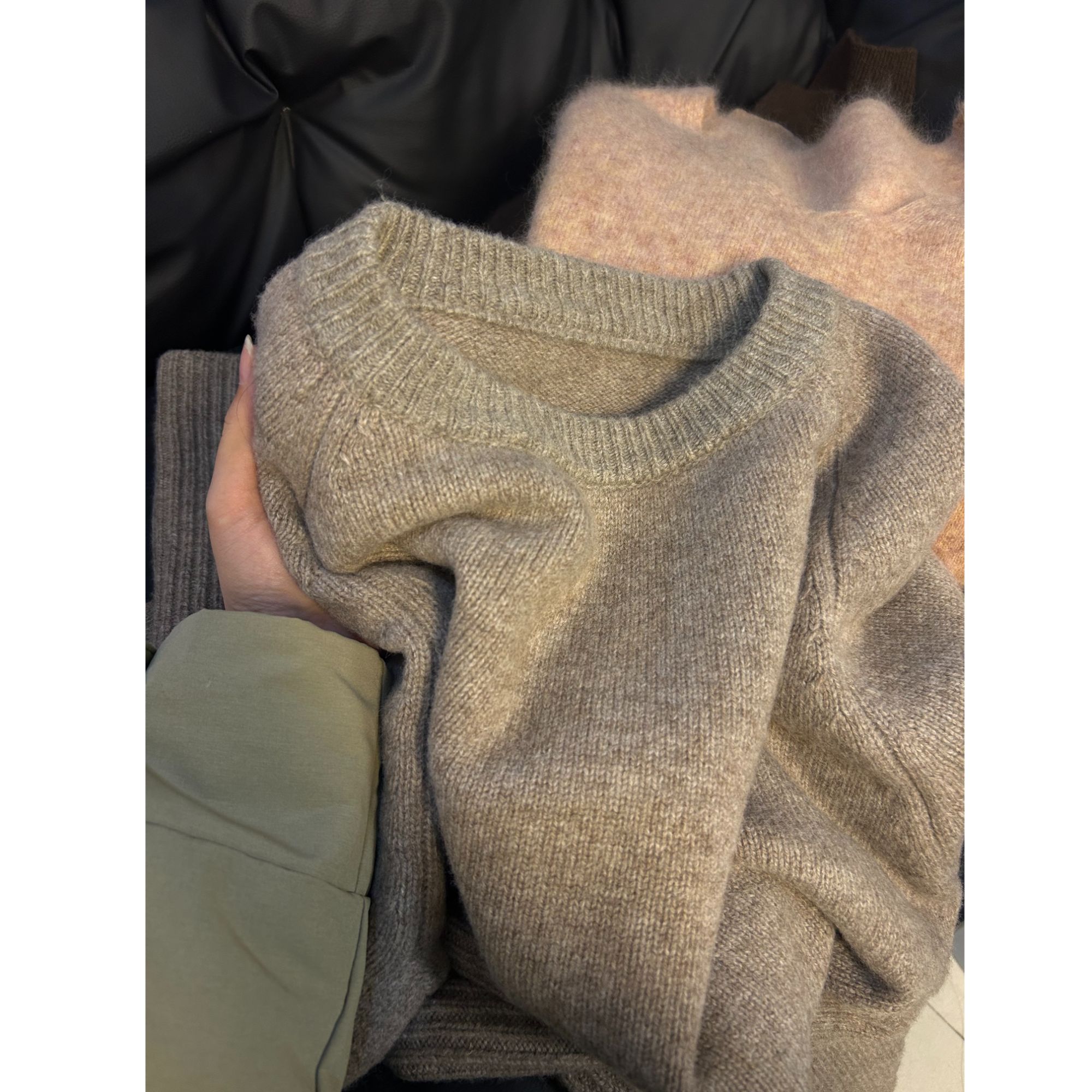 高端圆领100%纯羊毛衫女加厚正品内搭软糯宽松上衣针织打底衫毛衣