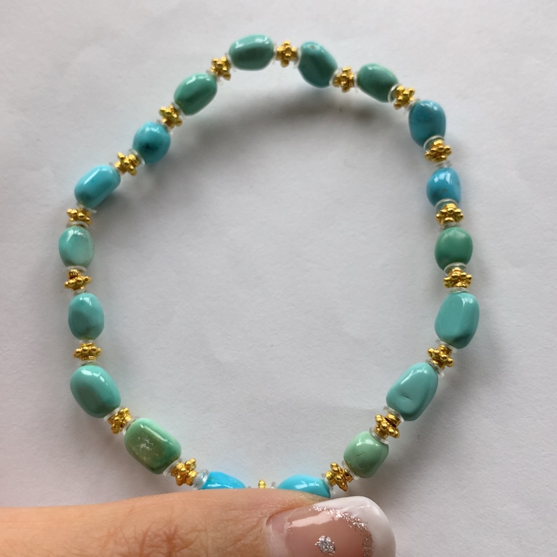 绿松石单圈银S925镶嵌