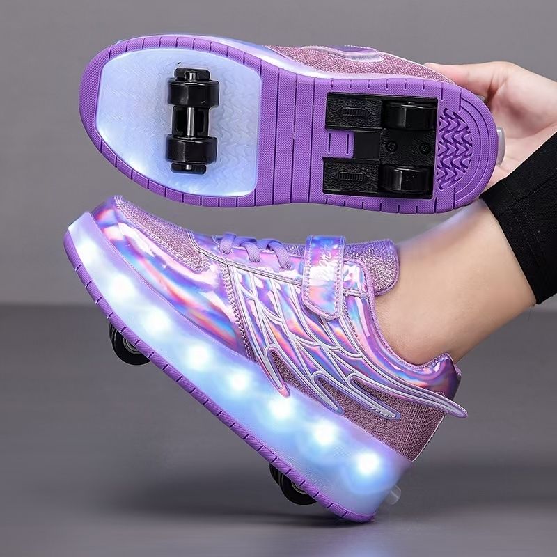 秋冬新款发光儿童暴走鞋男女童四轮滑轮鞋可拆卸轮滑运动鞋轮滑鞋