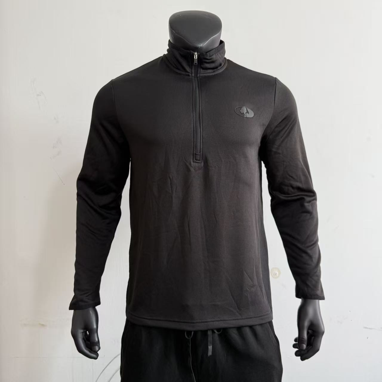 A10 秋冬款男士薄绒立领半拉链卫衣 纯色套头户外运动