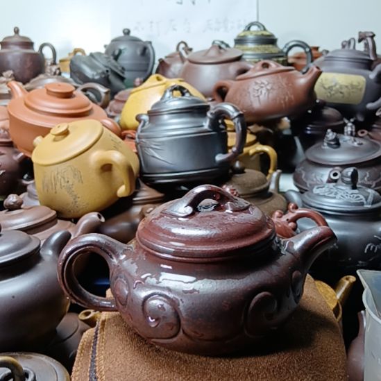 茶壶紫砂宜兴原矿铁血红砂柴烧手工350cc紫砂壶