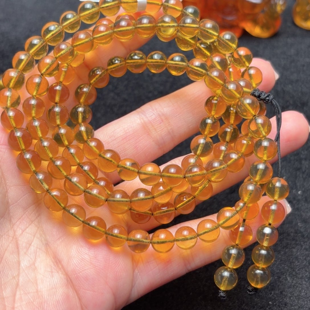 像***样琥珀未镶嵌珠宝奇石6.8mm黄茶