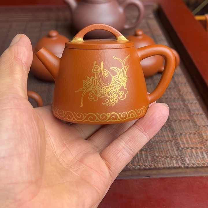 紫砂茶壶赵庄朱泥、全手工