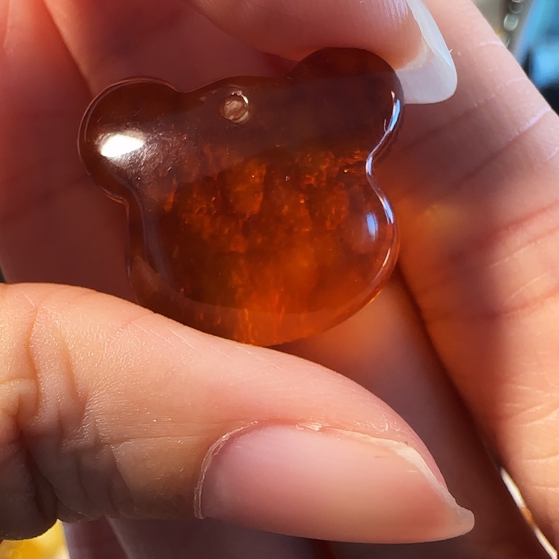 蜜蜡未镶嵌颈饰琥珀熊熊配饰